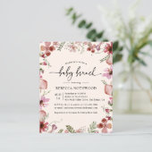 Papier Budget Delicy Rose Floral Baby Brunch Invitation (Debout devant)