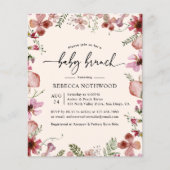Papier Budget Delicy Rose Floral Baby Brunch Invitation (Devant)