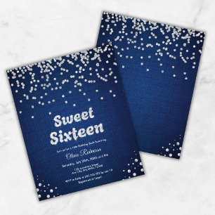 Papier Budget Denim Sweet sixteen 16e anniversaire Invita