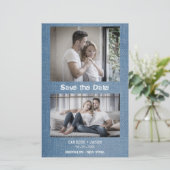 Papier Budget Denim Texture Tendance Engagé Photo Romanti (Debout devant)