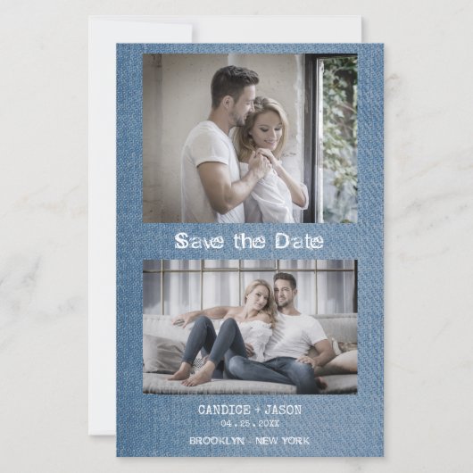 Papier Budget Denim Texture Tendance Engagé Photo Romanti (Devant)