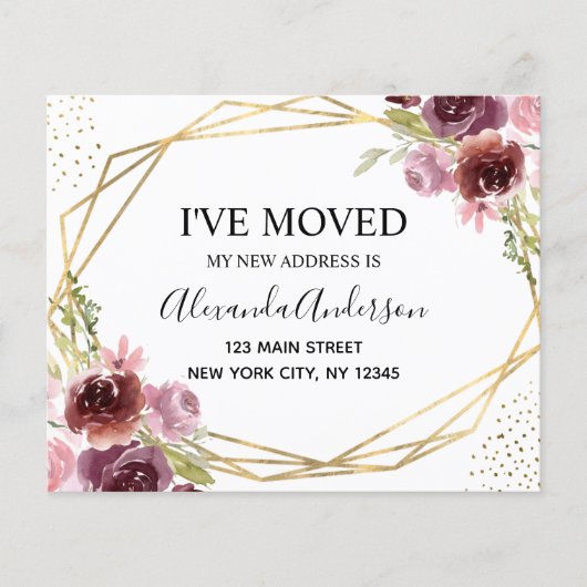 Papier Budget Déplacement Faire-part Floral Géométrique (Devant)