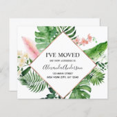 Papier Budget Déplacement Faire-part Tropical Floral (Devant / Derrière)