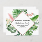 Papier Budget Déplacement Faire-part Tropical Floral (Devant / Derrière)