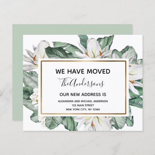 Papier Budget Déplacement Faire-part Tropical Floral (Devant / Derrière)