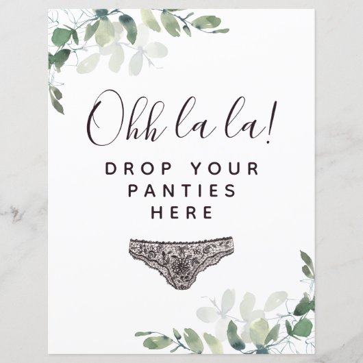 Papier BUDGET Déposez vos culottes ici Fête des mariées (Devant)