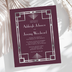 Papier Budget des années 1920 Vintage Déco Burgundy Maria