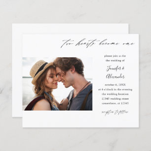 Papier Budget Deux Coeurs Photo Calligraphie Mariage