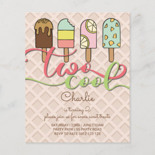 Papier BUDGET Deux Cool Popsicle Invitation d'anniversair