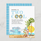 Papier Budget Deux Cool Surfing Beach Waves 2e anniversai (Devant / Derrière)