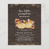 Papier Budget deux petits Baby showers citrouille en bois (Devant)