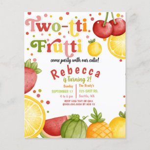 Papier Budget Deux tti Frutti Deuxième Invitation de fête