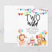 Papier Budget DEUX WILD Safari Party Animaux 2e anniversa (Devant / Derrière)