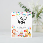 Papier Budget DEUX WILD Safari Party Animaux 2e anniversa (Debout devant)