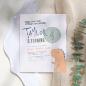 Papier Budget Dinosaur Anniversaire Fête Invitation