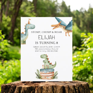 Papier Budget Dinosaur Anniversaire Invitation de la fête