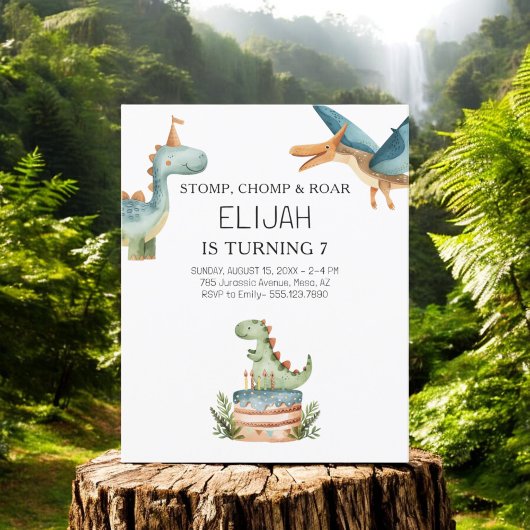 Papier Budget Dinosaur Anniversaire Invitation de la fête