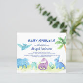 Papier Budget Dinosaur Baby Sprinkle mignon Invitation (Debout devant)