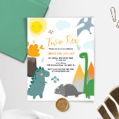 Papier Budget Dinosaur Deux Rex 2e Anniversaire Invitatio