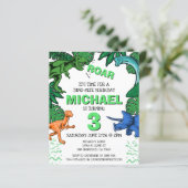 Papier Budget Dinosaur Enfants Dino Trex Invitation Anniv (Debout devant)
