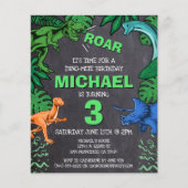 Papier Budget Dinosaur Enfants Dino Trex Invitation Anniv (Devant)