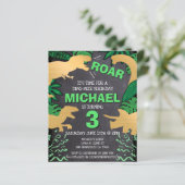 Papier Budget Dinosaur Enfants Garçon Dino Invitation Ann (Debout devant)