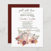 Papier Budget d'invitation pour la douche nuptiale d'auto (Devant / Derrière)