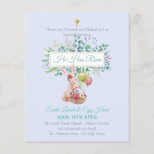 Papier Budget d'invitation religieuse de Pâques (Devant)