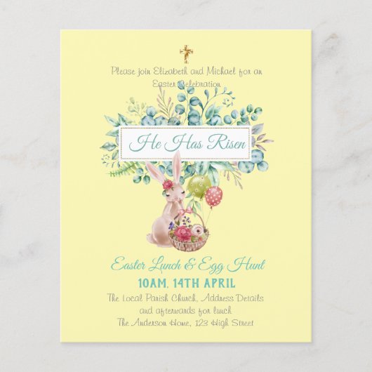 Papier Budget d'invitation religieuse de Pâques (Devant)