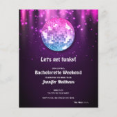 Papier Budget Disco Bachelorette Fête Invitations (Devant)