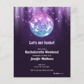Papier Budget Disco Bachelorette Fête Invitations (Devant)