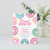 Papier Budget Donut Girl's 1st Birthday Invitation (Debout devant)