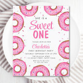 Papier Budget Donut Girl's First Birthday Party Invitatio