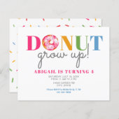 Papier Budget Donut Grow up mignon fête d'anniversaire sp (Devant / Derrière)