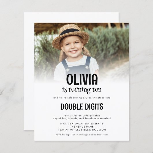 Papier Budget Double chiffres Photo Blanc 10ème parti (Devant / Derrière)