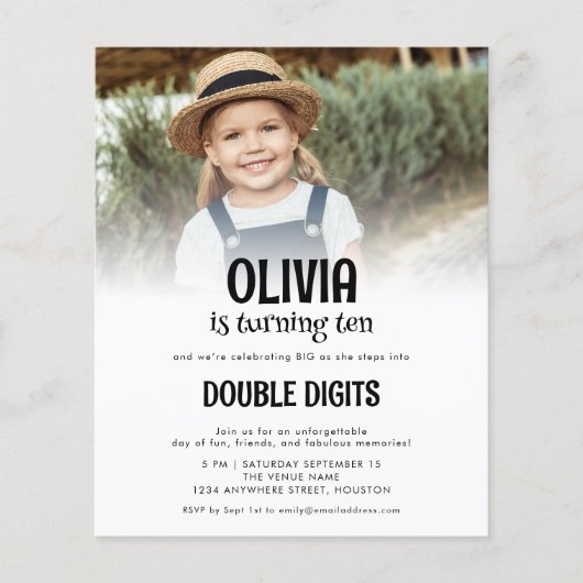 Papier Budget Double chiffres Photo Blanc 10ème parti (Devant)