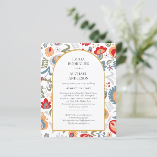 Papier BUDGET Double face BILINGUE Mariage Folk Art volée (Debout devant)