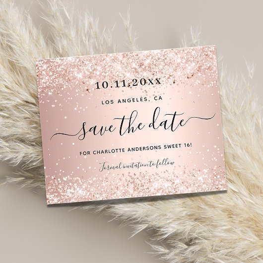 Papier Budget douce 16 rose parties scintillant or enregi