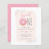 Papier Budget Doughnut Parsemée Blush Sweet 1er anniversa (Devant / Derrière)