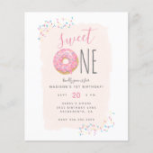 Papier Budget Doughnut Parsemée Blush Sweet 1er anniversa (Devant)