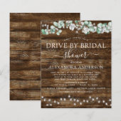 Papier Budget Drive by Bridal Shower Eucalyptus Rustique (Devant / Derrière)