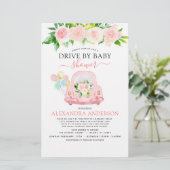 Papier Budget Drive Par Baby shower Floral Blush Pink (Debout devant)