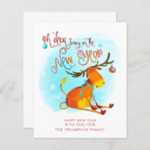 Papier BUDGET Drôle Oh Cerf Apporte la Nouvelle Année (Devant / Derrière)