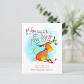 Papier BUDGET Drôle Oh Cerf Apporte la Nouvelle Année (Debout devant)