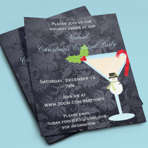 Papier Budget du cocktail de Noël virtuel Martini