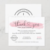 Papier Budget du logo de l'entreprise Merci rose pâle (Devant / Derrière)