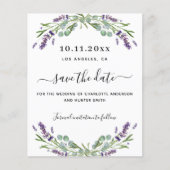 Papier Budget du mariage Lavender eucalyptus enregistrer  (Devant)