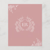 Papier BUDGET Dustet rose Floral Crest Mariage (Dos)