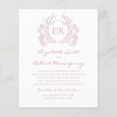 Papier BUDGET Dustet rose Floral Crest Mariage (Devant)