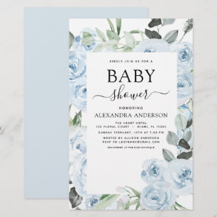 Papier Budget Dusty Baby shower Bleu Flore verdure